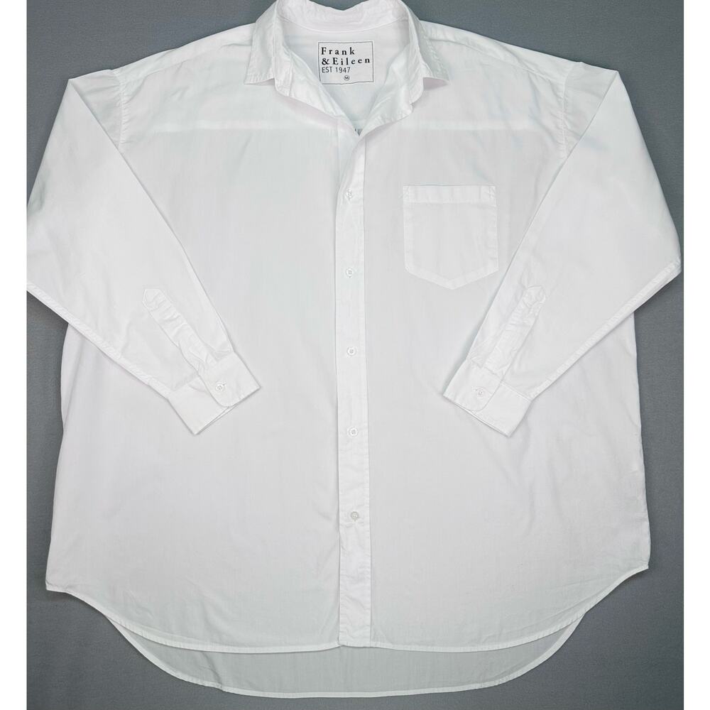 Frank & Eileen Shirley Oversized White Button Up Shirt 100% Cotton Size Medium - Picture 4 of 11